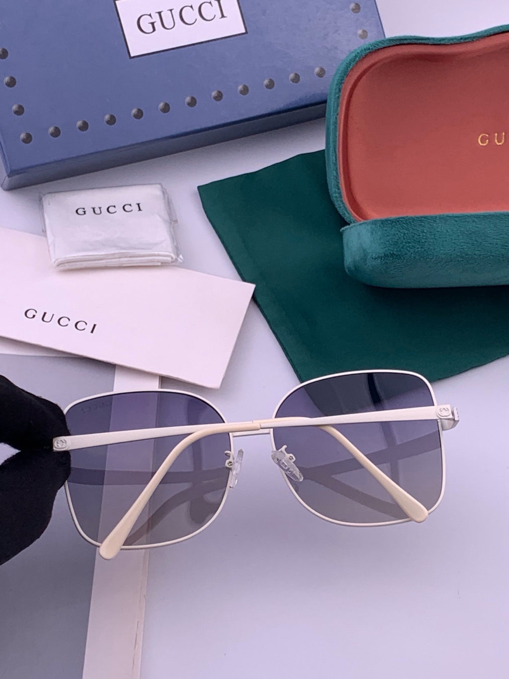 Gucci G6730 Metal Square Brown Lens Sunglasses for Men & Women - detail image 4
