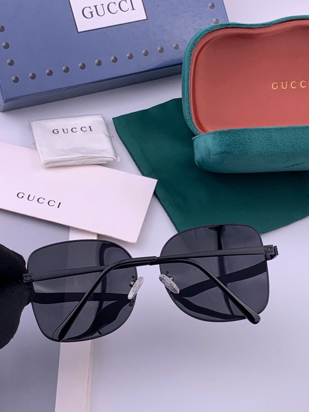 Gucci G6730 Metal Square Gold Lens Sunglasses for Men & Women - detail image 5