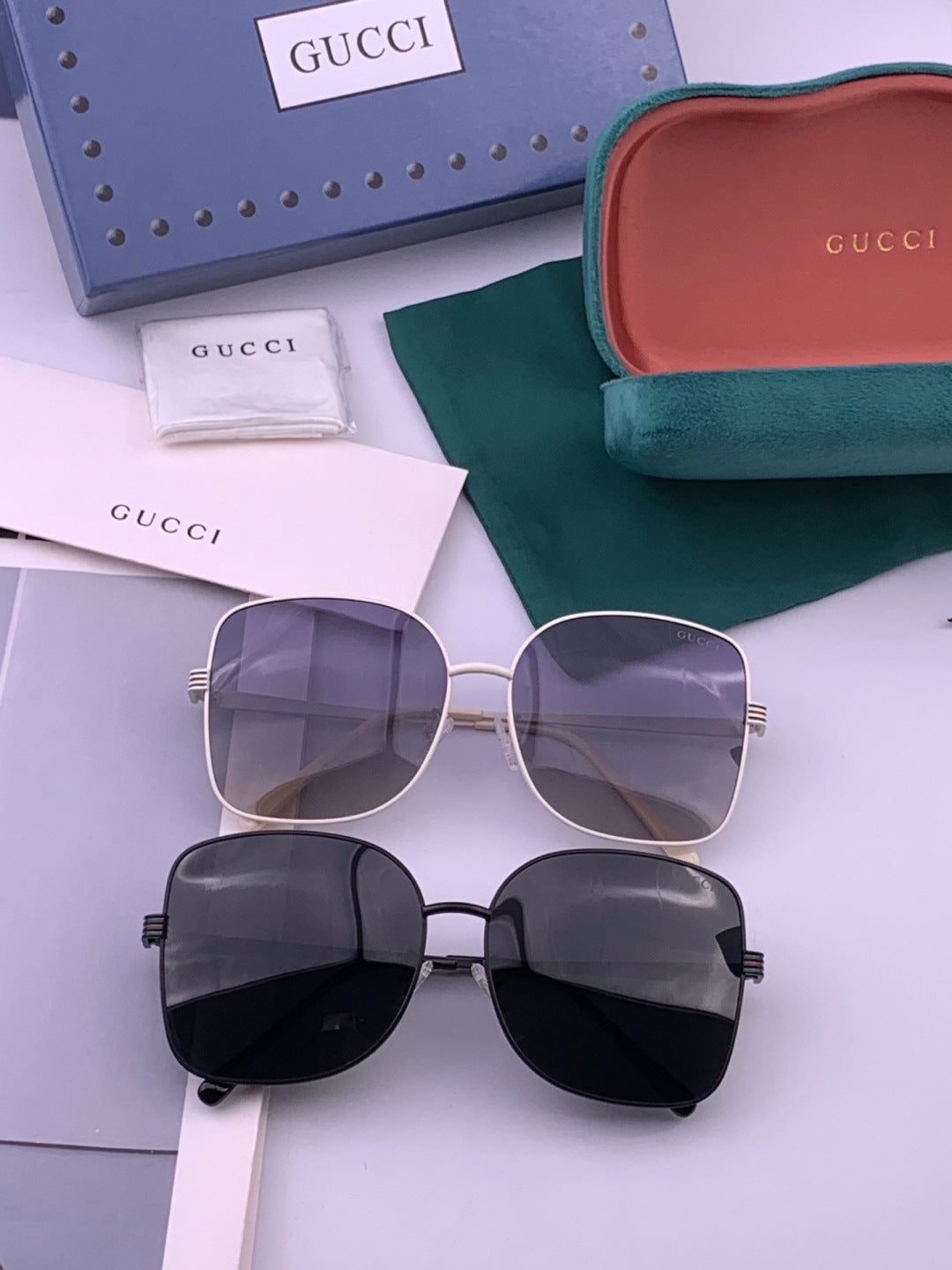 Gucci G6730 Metal Square Gold Lens Sunglasses for Men & Women - detail image 7