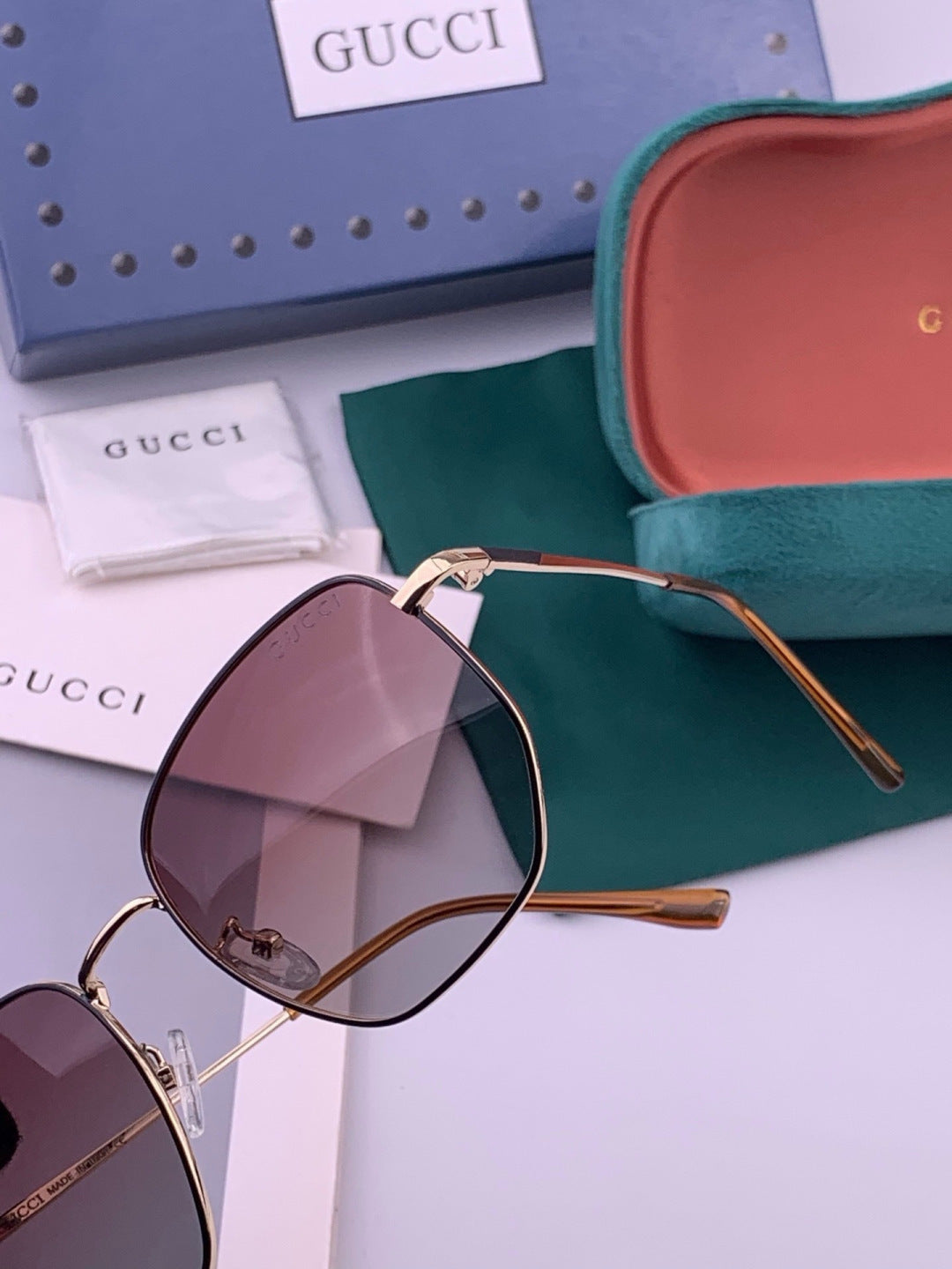 Gucci G9810 Polarized Oversized Black Lens Sunglasses for Men & Women