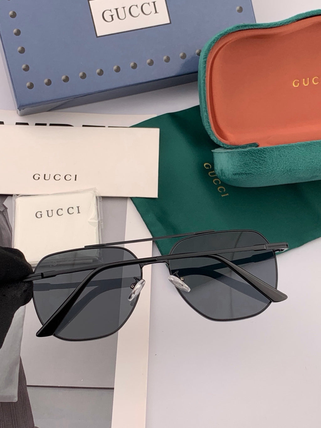 Gucci G18904 Polarized Aviator Brown Lens Sunglasses for Men - detail image 4