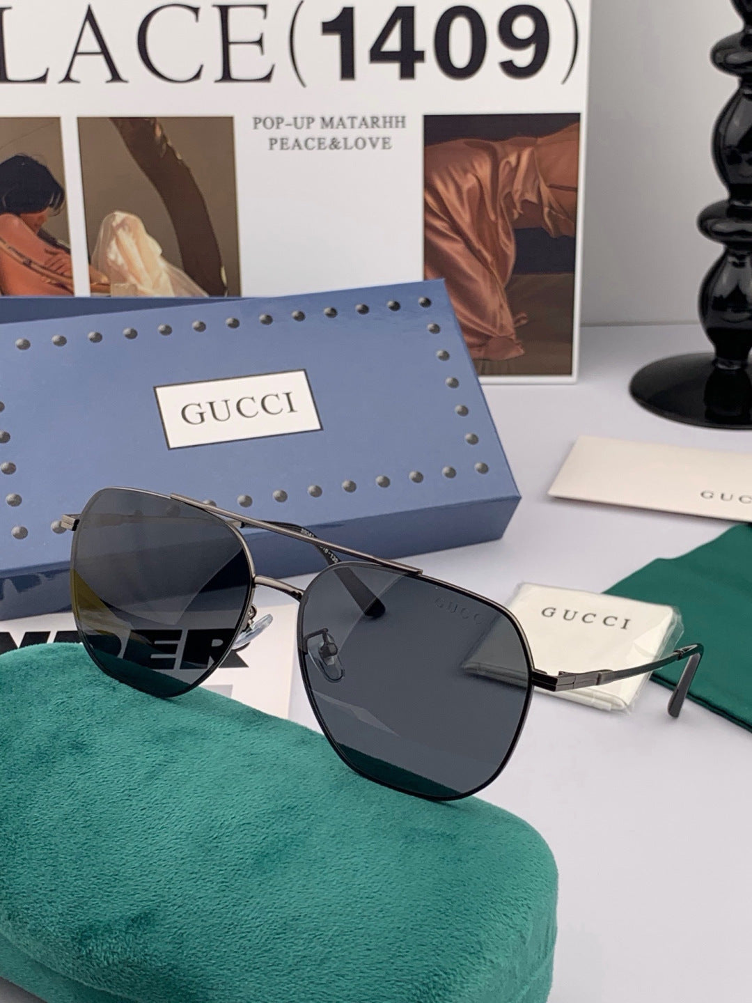 Gucci G18904 Polarized Aviator Brown Lens Sunglasses for Men - detail image 2