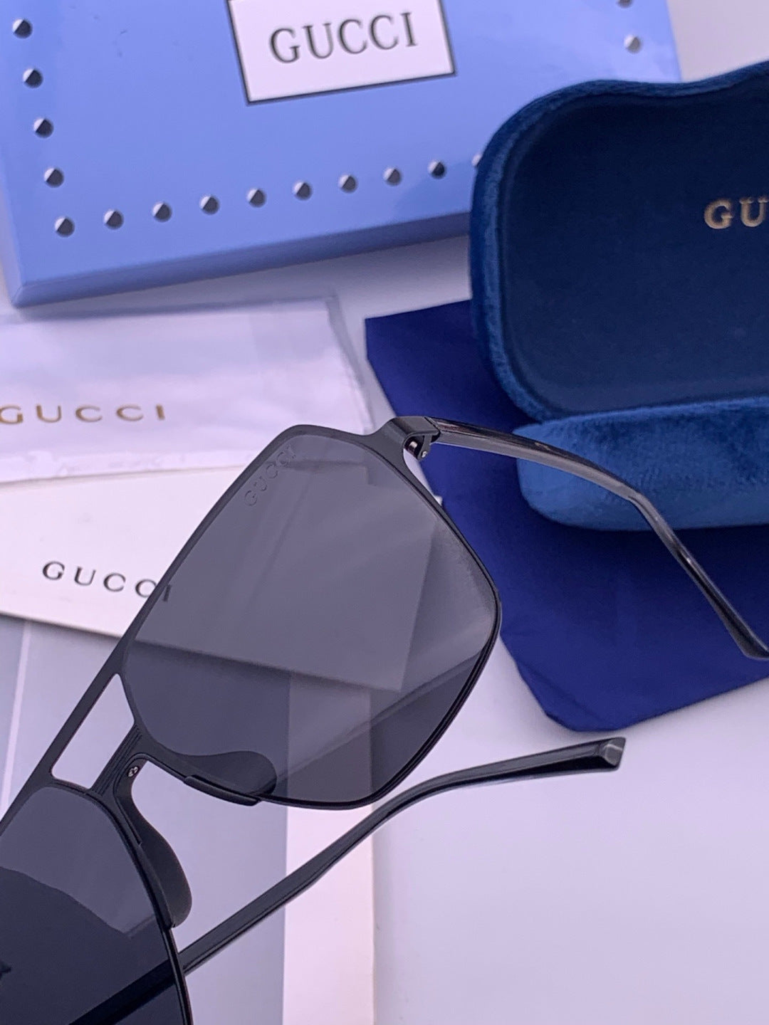 Gucci G11803 Polarized Aviator Orange Lens Sunglasses for Men - detail image 3