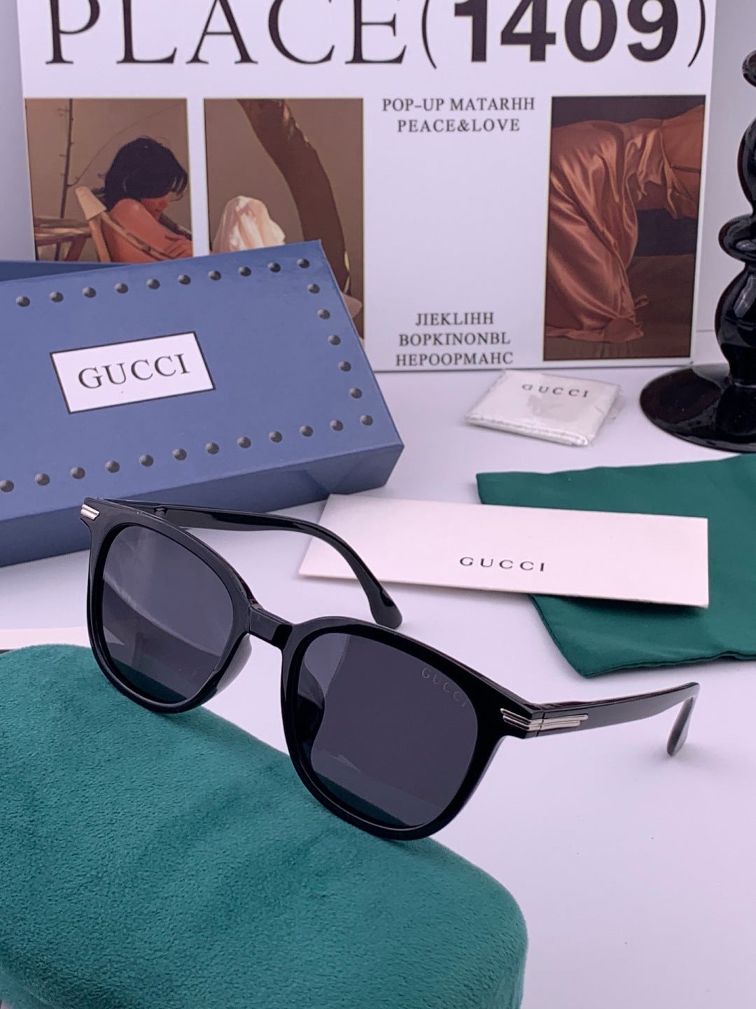 Gucci G72036 Polarized Fashion Black Lens Sunglasses for Women