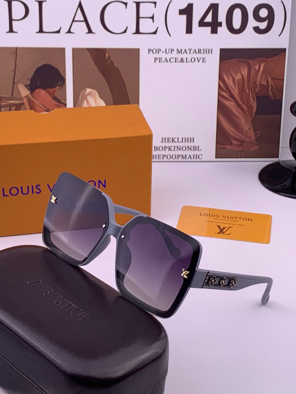 Louis Vuitton L5710 Polarized Square Gold Lens Sunglasses for Men & Women - detail image 2