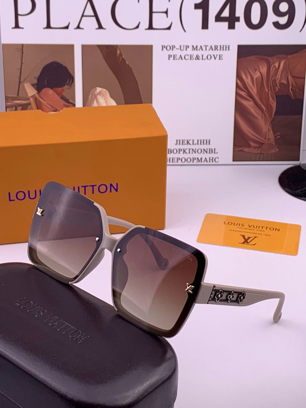 Louis Vuitton L5710 Polarized Square Brown Lens Sunglasses for Men & Women - detail image 2