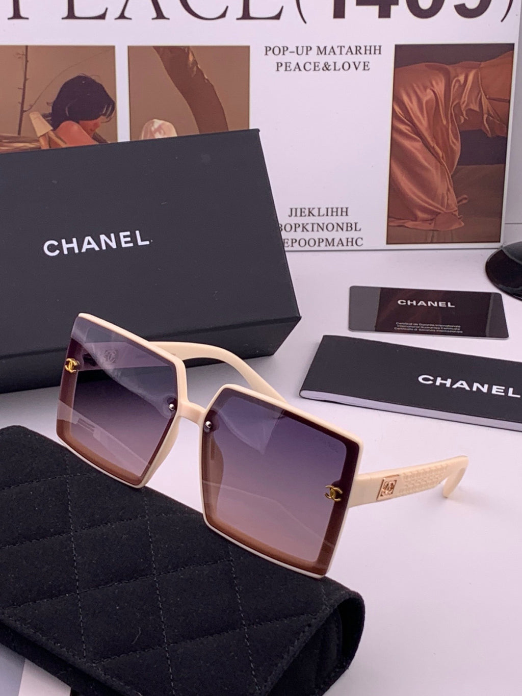 Chanel CH5250 Polarized Square Brown Lens Sunglasses for Women - 486624 - detail image 2