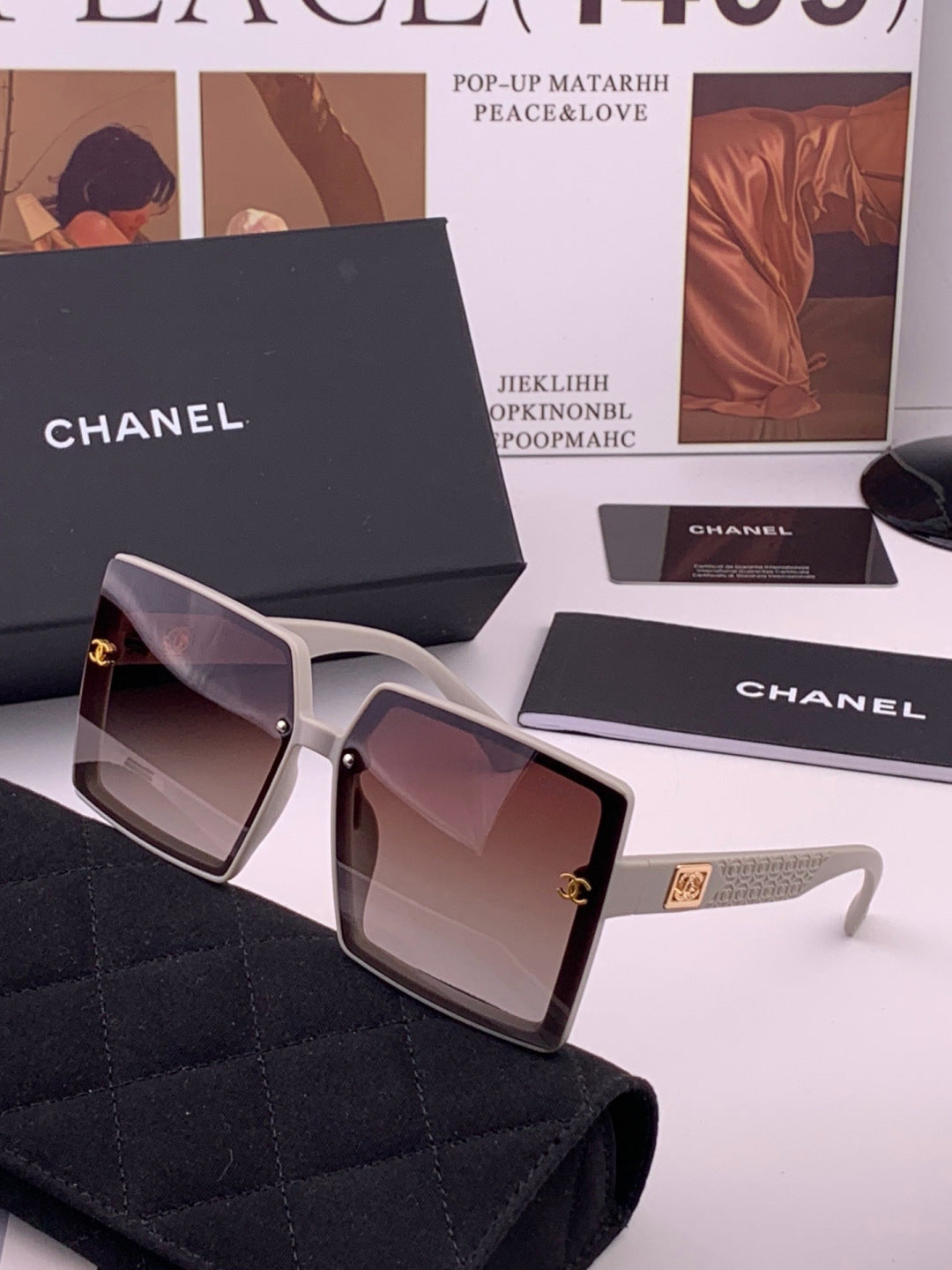 Chanel CH5250 Polarized Square Brown Lens Sunglasses for Women - detail image 2