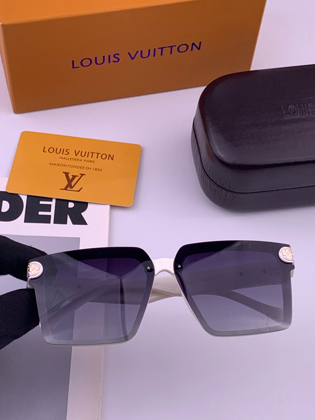 Louis Vuitton L83018 Square Brown Lens Sunglasses for Men & Women