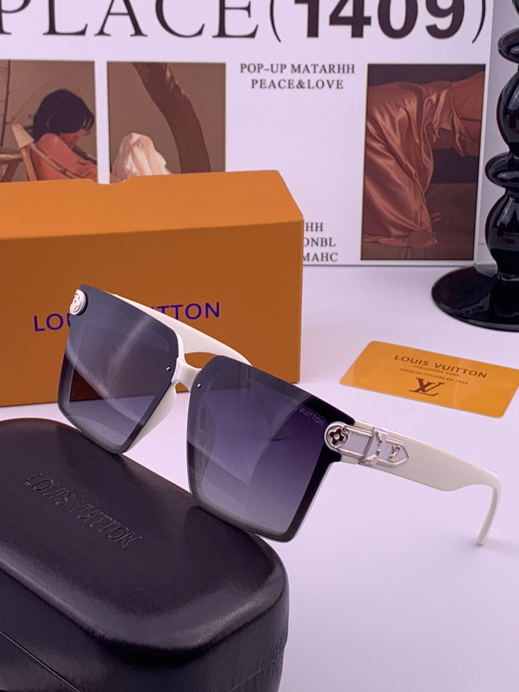 Louis Vuitton L83018 Square Brown Lens Sunglasses for Men & Women - detail image 2