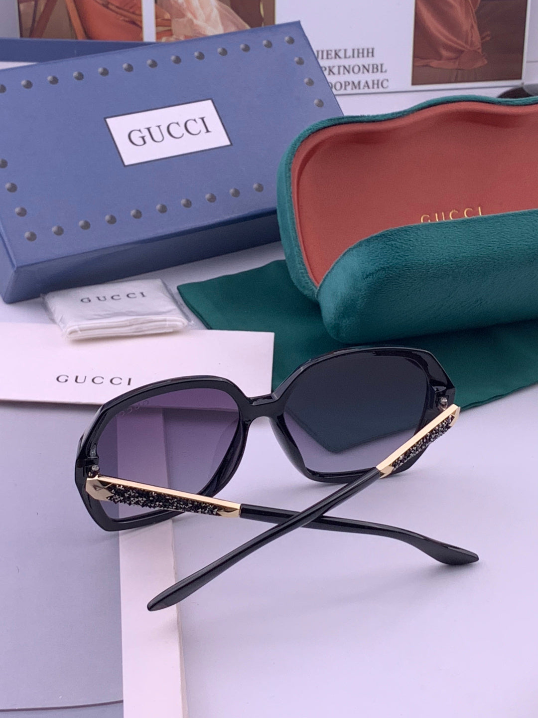 Gucci G5339 Polarized Round Brown Lens Sunglasses for Women - detail image 6