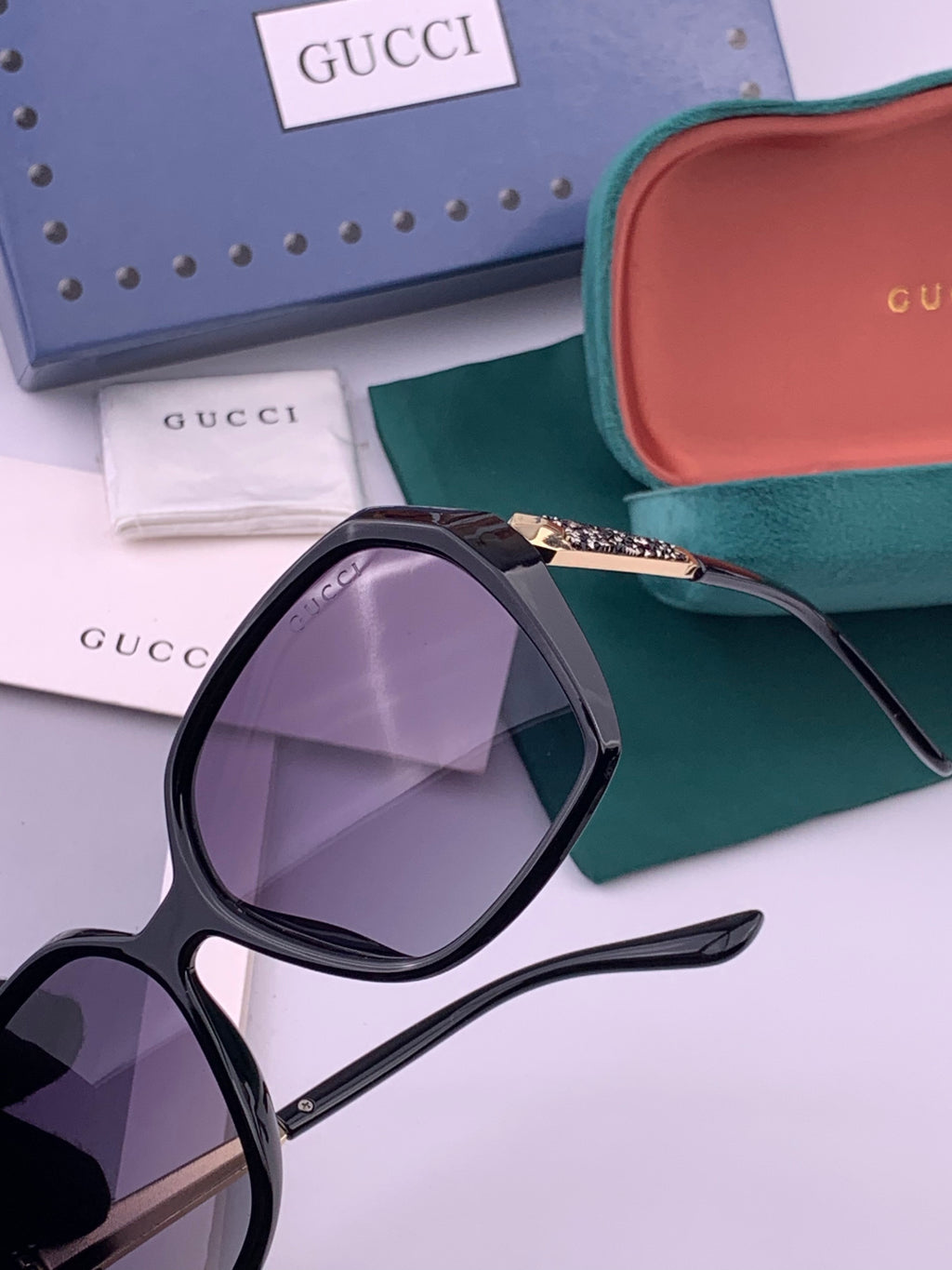 Gucci G5339 Polarized Round Brown Lens Sunglasses for Women - detail image 3