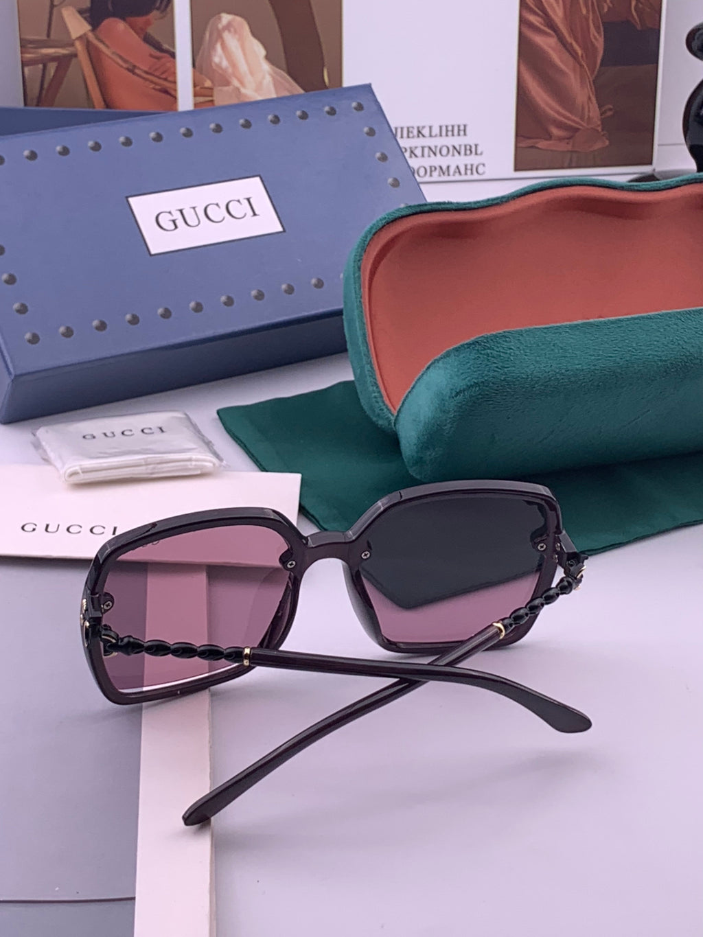Gucci G0292 Polarized Round Brown Lens Sunglasses for Women - 486410 - detail image 7