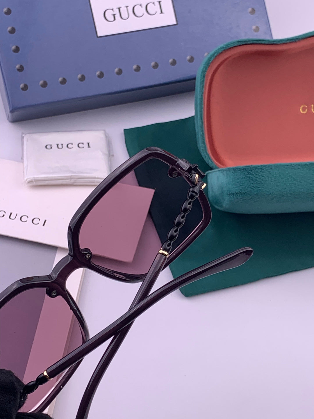 Gucci G0292 Polarized Round Brown Lens Sunglasses for Women - 486410 - detail image 6
