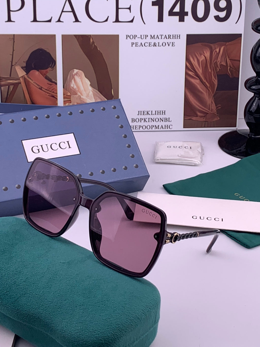 Gucci G0292 Polarized Round Brown Lens Sunglasses for Women - 486410 - detail image 2