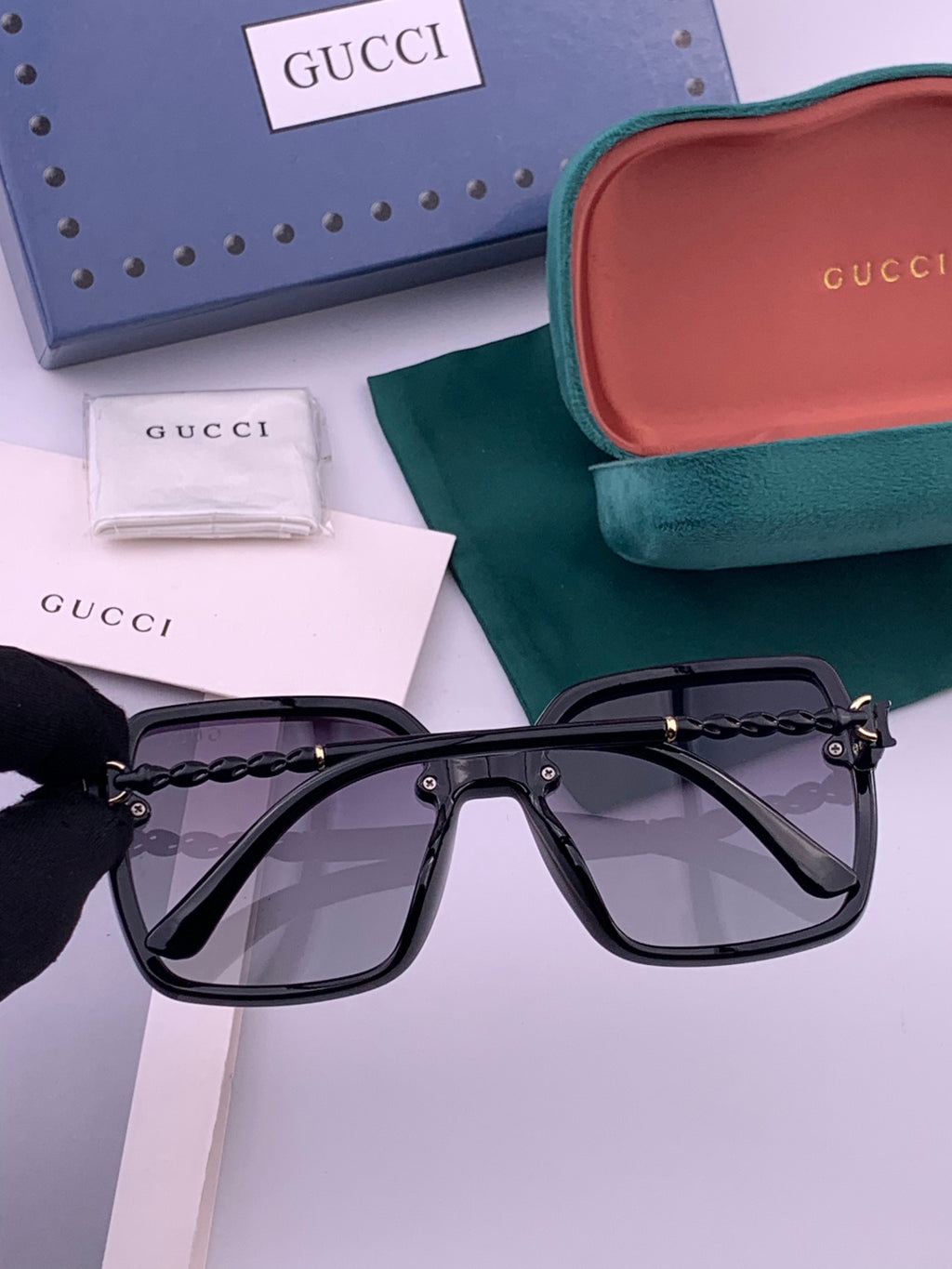 Gucci G0292 Polarized Round Brown Lens Sunglasses for Women - detail image 5
