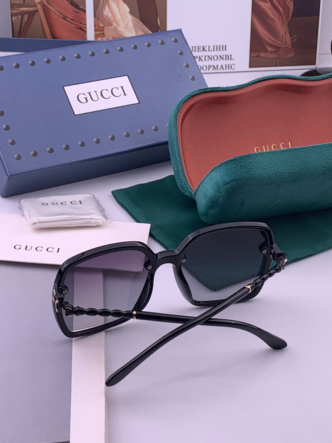 Gucci G0292 Polarized Round Brown Lens Sunglasses for Women - detail image 7