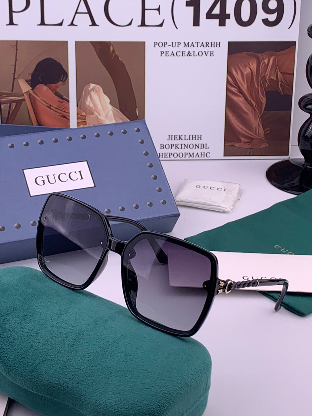 Gucci G0292 Polarized Round Brown Lens Sunglasses for Women - detail image 2