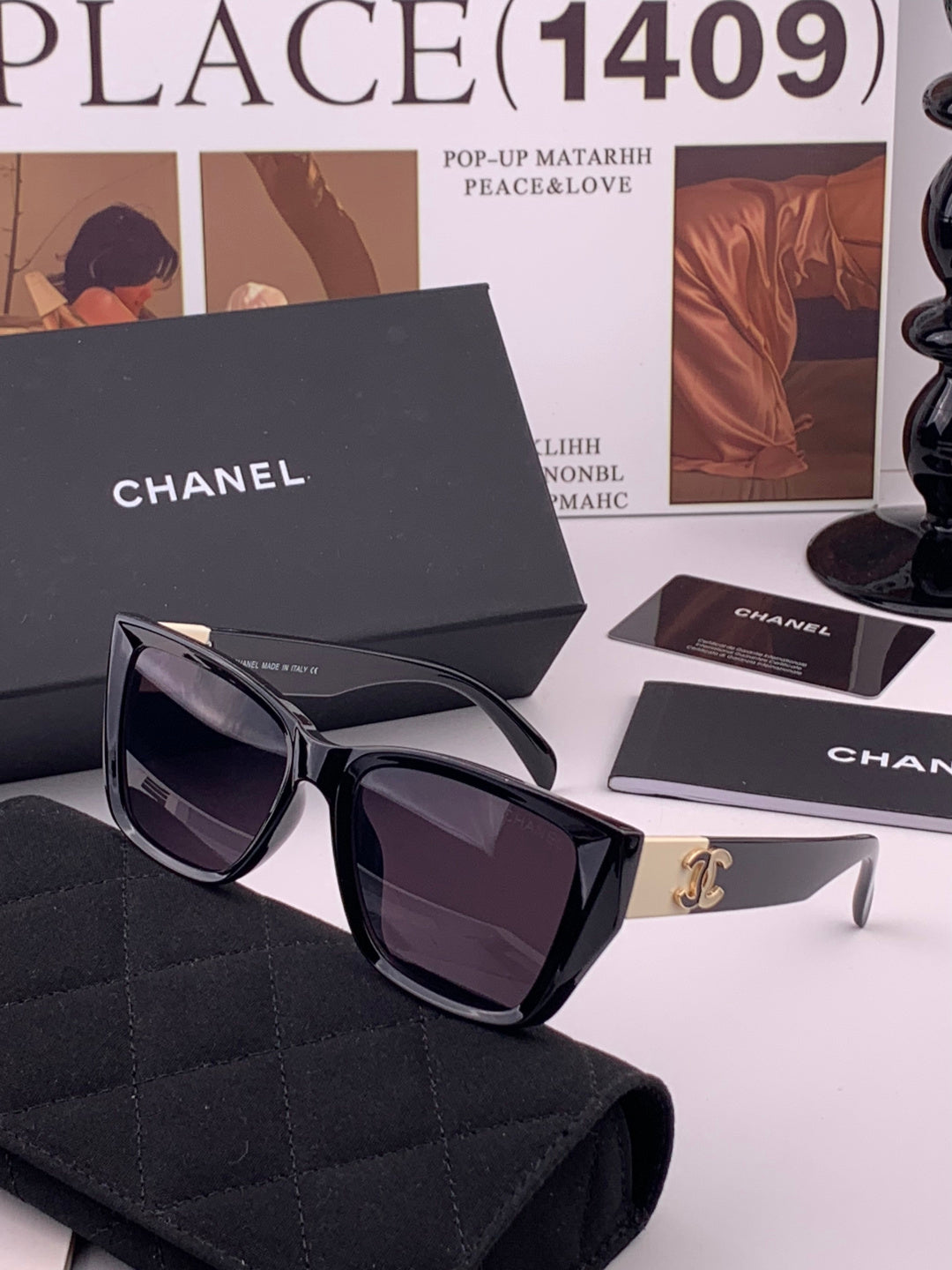 Chanel CH1311 Polarized Square Black Lens Sunglasses for Men & Women - 486628