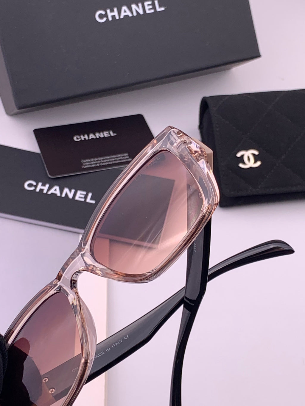 Chanel CH1311 Polarized Square Black Lens Sunglasses for Men & Women - detail image 6