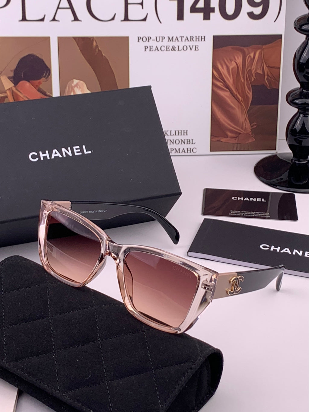 Chanel CH1311 Polarized Square Black Lens Sunglasses for Men & Women