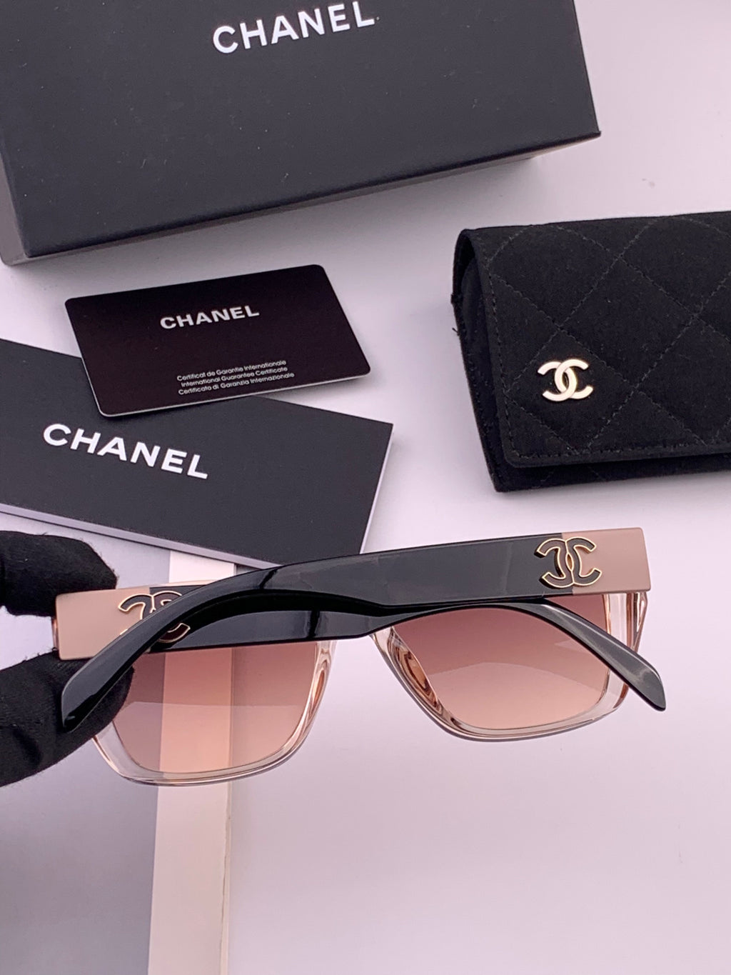 Chanel CH1311 Polarized Square Black Lens Sunglasses for Men & Women - detail image 3