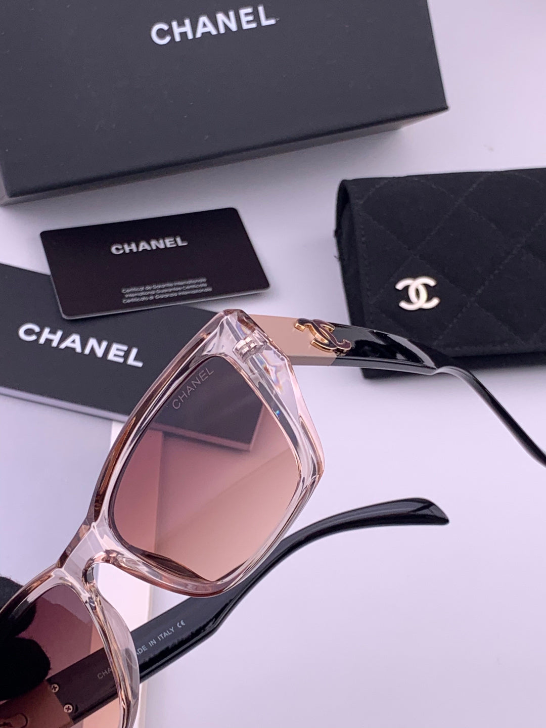 Chanel CH1311 Polarized Square Black Lens Sunglasses for Men & Women - detail image 2