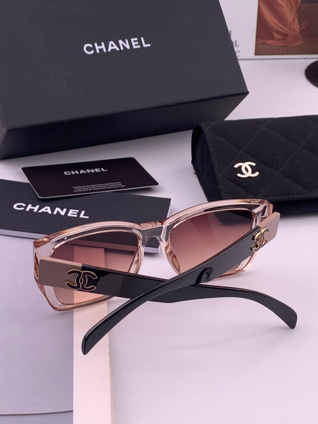 Chanel CH1311 Polarized Square Black Lens Sunglasses for Men & Women - detail image 4