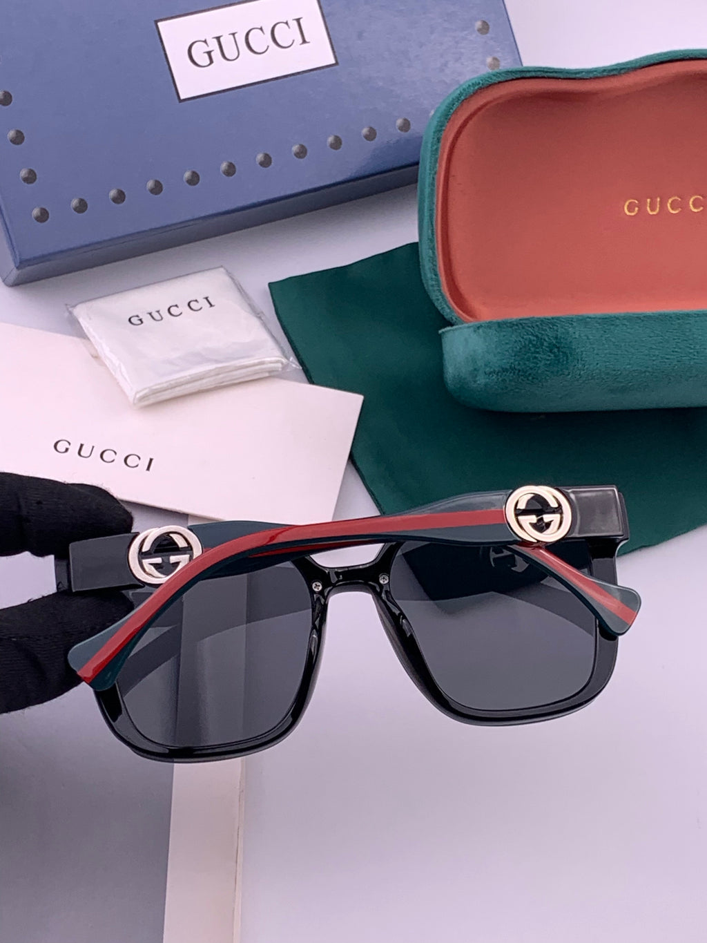 Gucci G1620 Square Gold Lens Sunglasses for Men & Women - detail image 4
