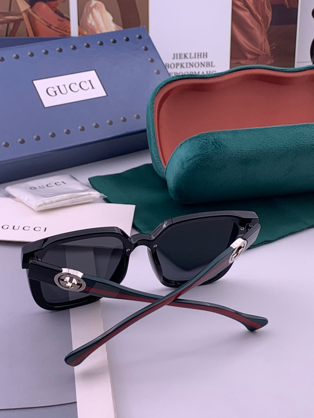 Gucci G1620 Square Gold Lens Sunglasses for Men & Women - detail image 6