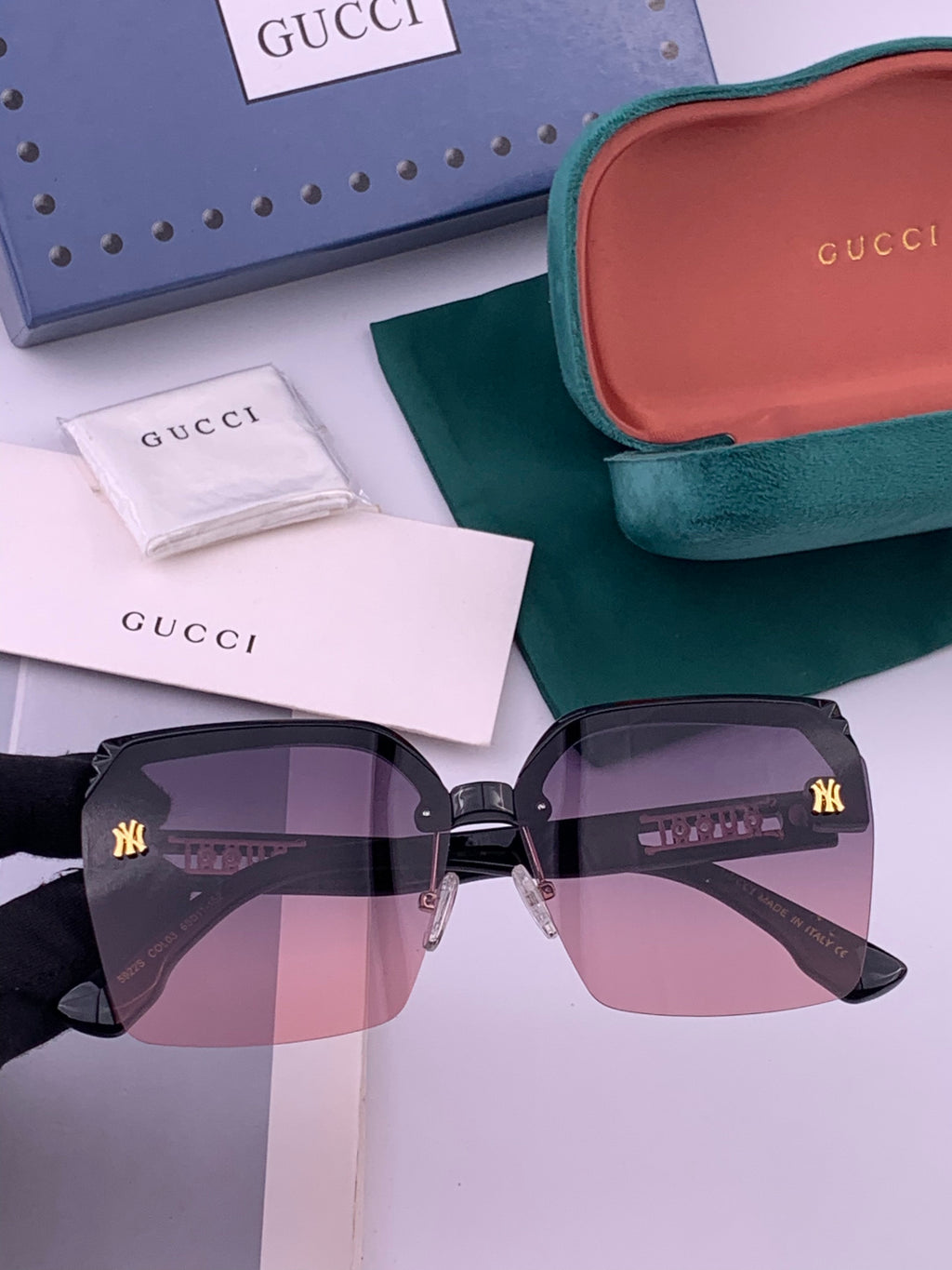 Gucci 2592 Polarized Square Gold Lens Sunglasses for Men & Women - 486413