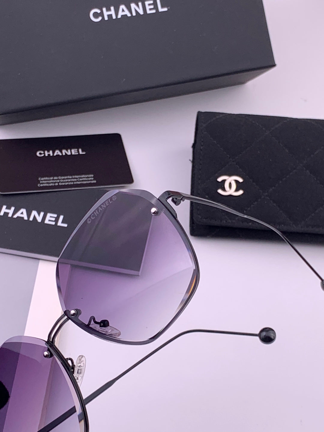 Chanel CH33711 Lightweight Rimless Gold Lens Sunglasses for Women - 486630 - detail image 2