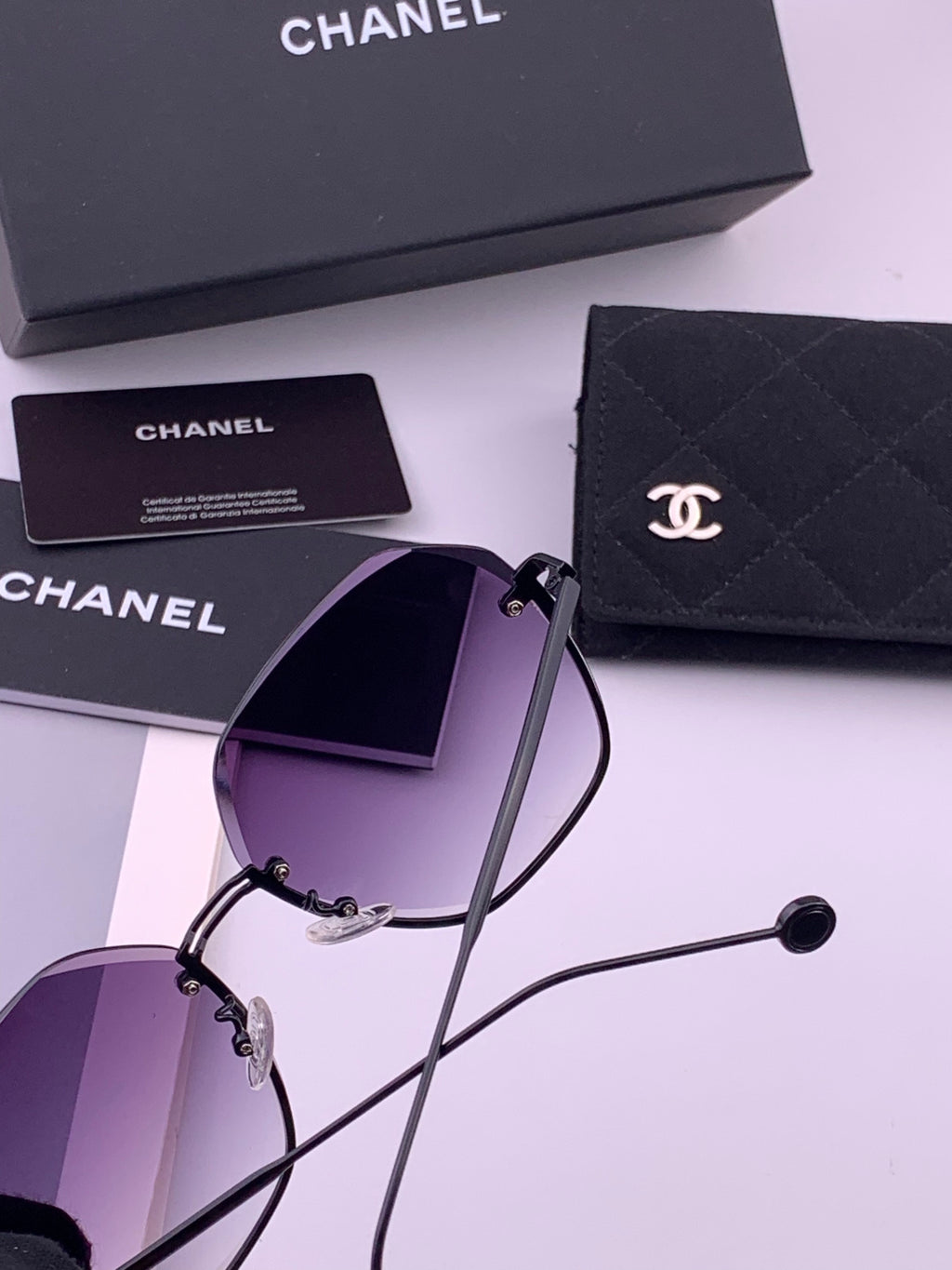 Chanel CH33711 Lightweight Rimless Gold Lens Sunglasses for Women - 486630 - detail image 3