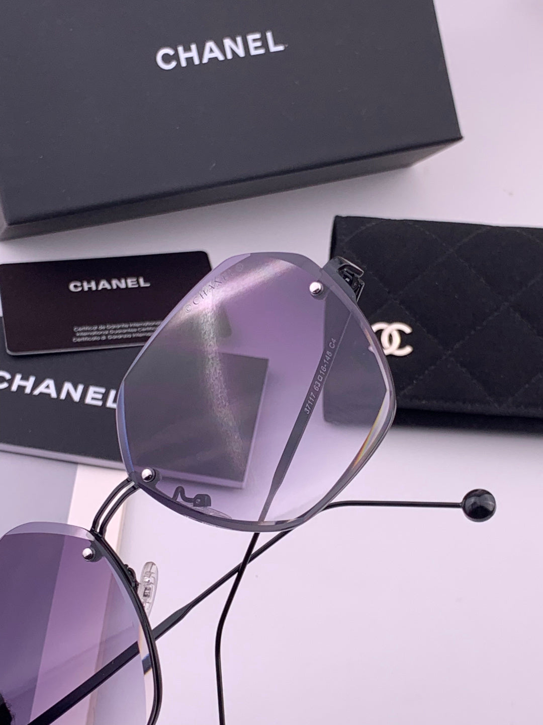 Chanel CH33711 Lightweight Rimless Gold Lens Sunglasses for Women - 486630 - detail image 5