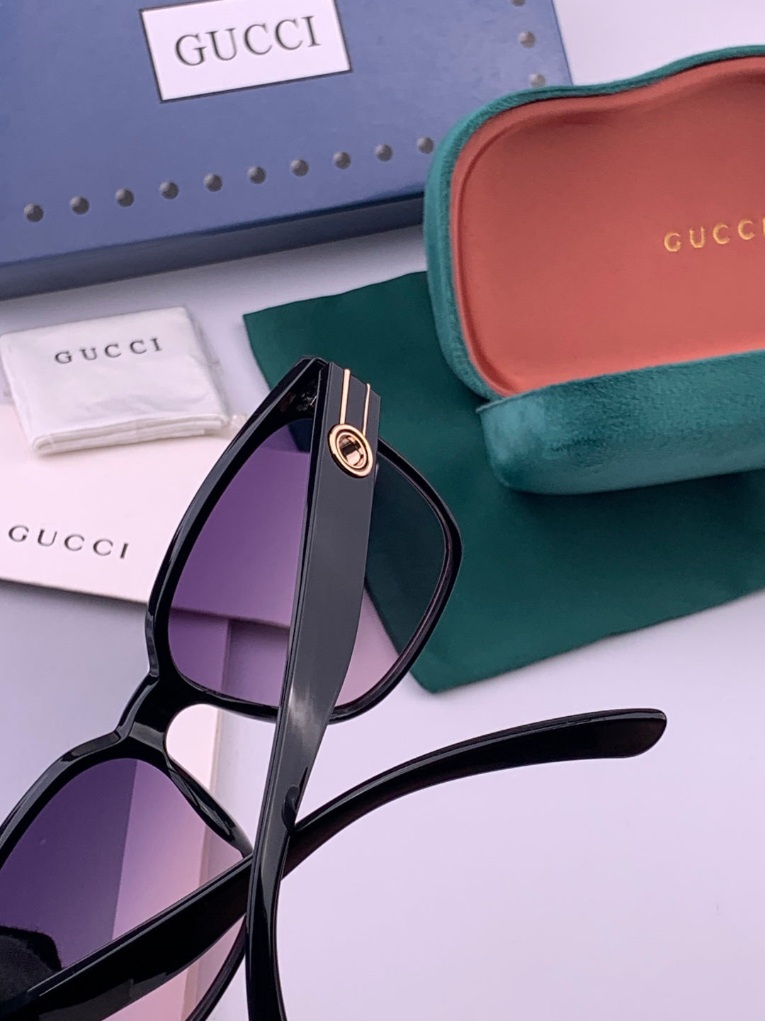 Gucci G1106 Metal Square Brown Lens Sunglasses for Men & Women - detail image 6