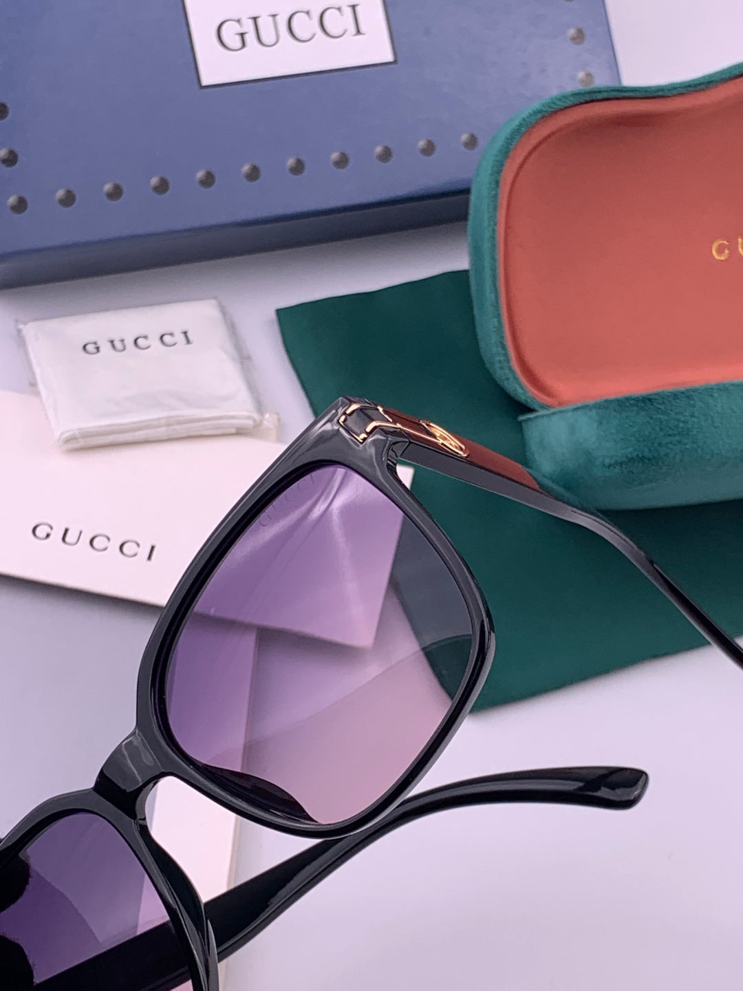 Gucci G1106 Metal Square Brown Lens Sunglasses for Men & Women - detail image 3