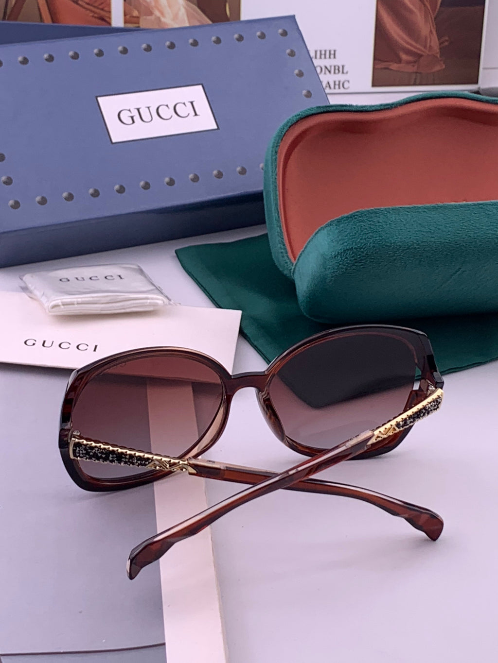 Gucci G2339 Polarized Round Brown Lens Sunglasses for Women - detail image 7