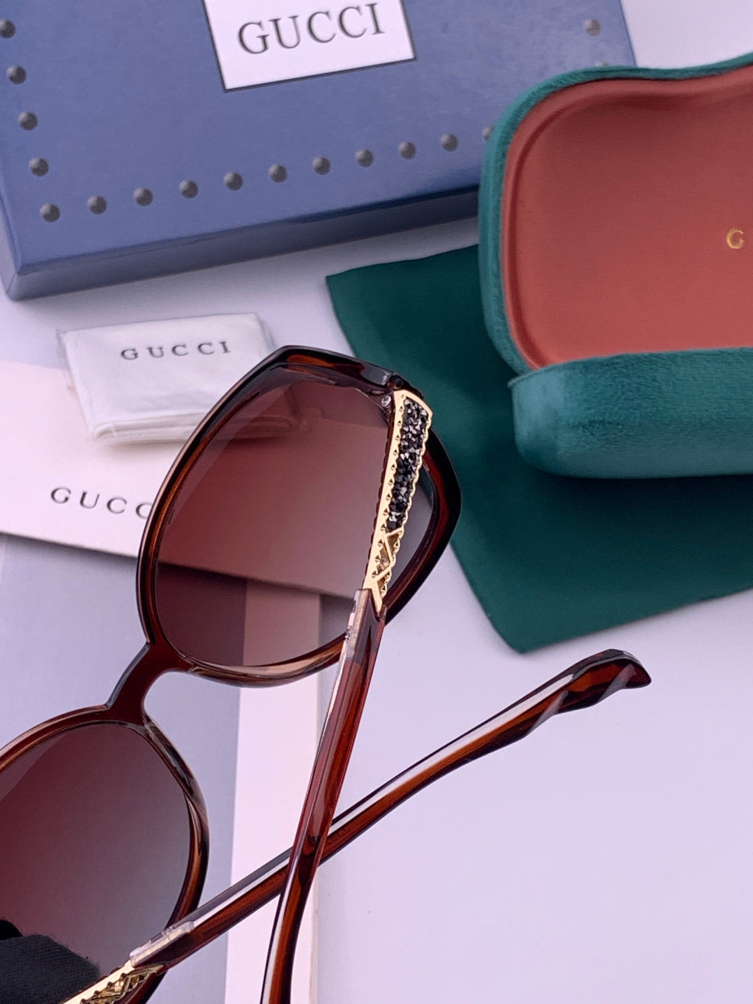 Gucci G2339 Polarized Round Brown Lens Sunglasses for Women - detail image 5