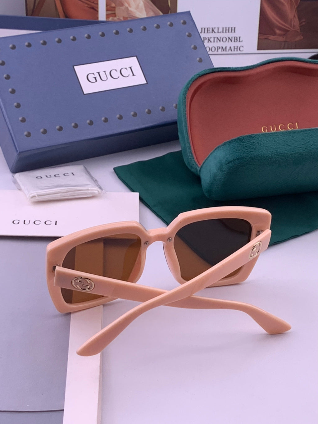 Gucci G9600 Square Brown Lens Sunglasses for Men & Women - detail image 7