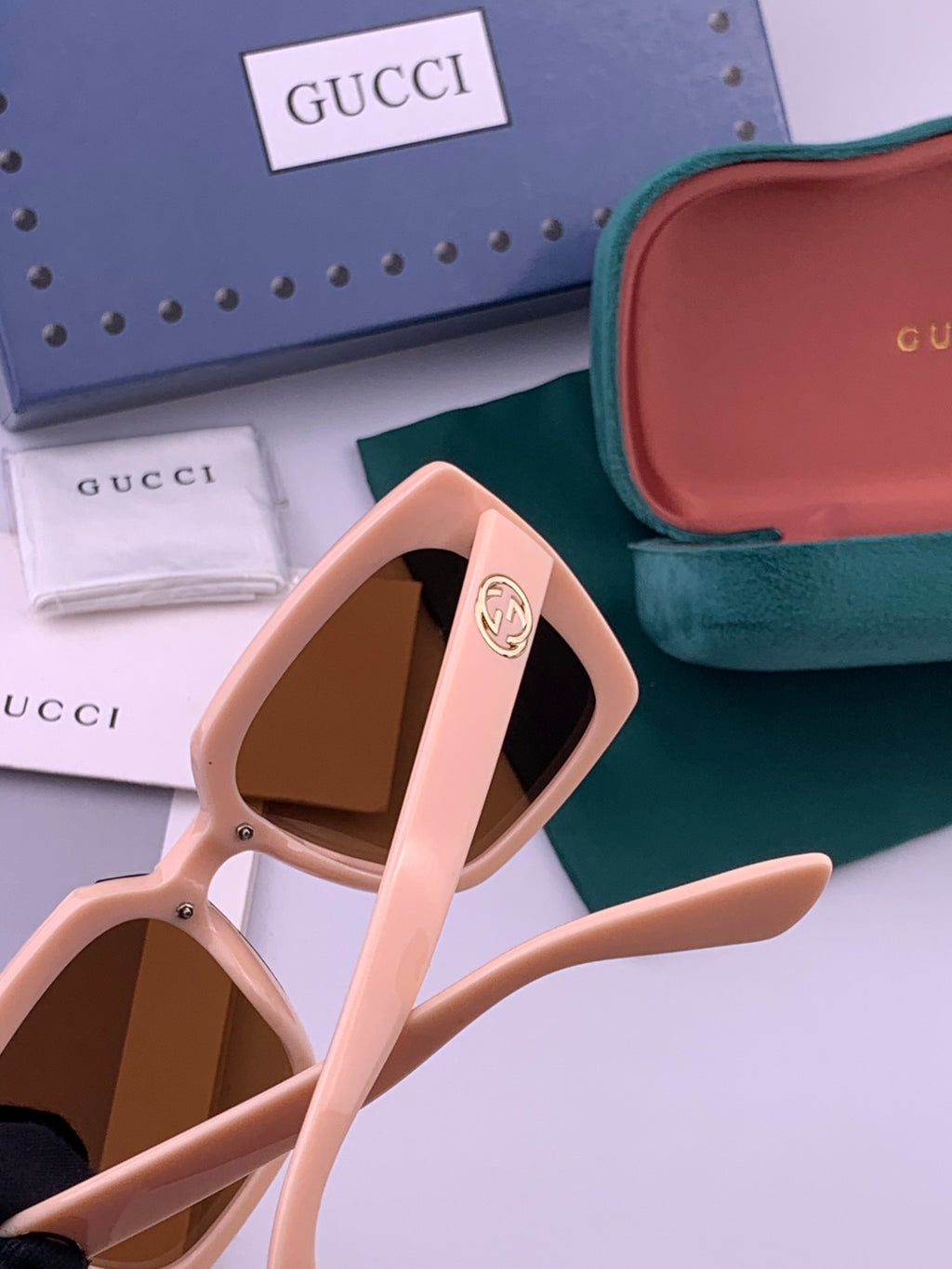 Gucci G9600 Square Brown Lens Sunglasses for Men & Women - detail image 5