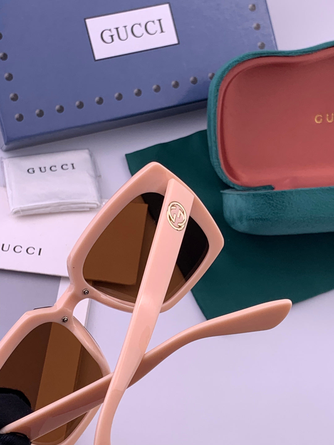 Gucci G9600 Square Brown Lens Sunglasses for Men & Women - detail image 5