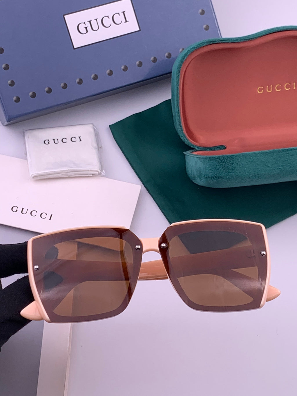Gucci G9600 Square Brown Lens Sunglasses for Men & Women