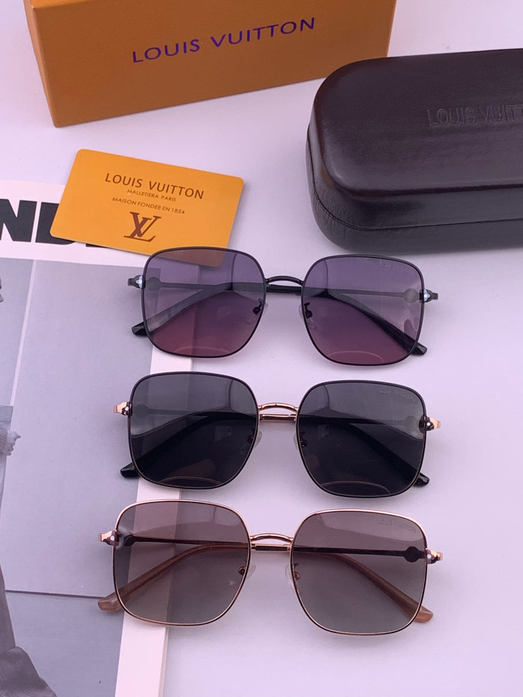 Louis Vuitton 5303 Polarized Aviator Black Lens Sunglasses for Men & Women - detail image 8