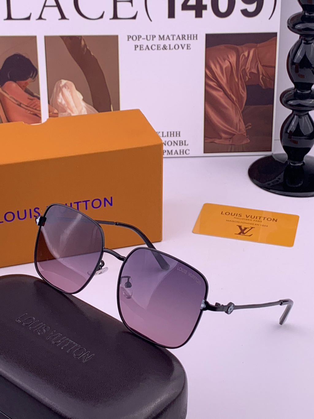 Louis Vuitton 5303 Polarized Aviator Purple Lens Sunglasses for Men & Women - detail image 2