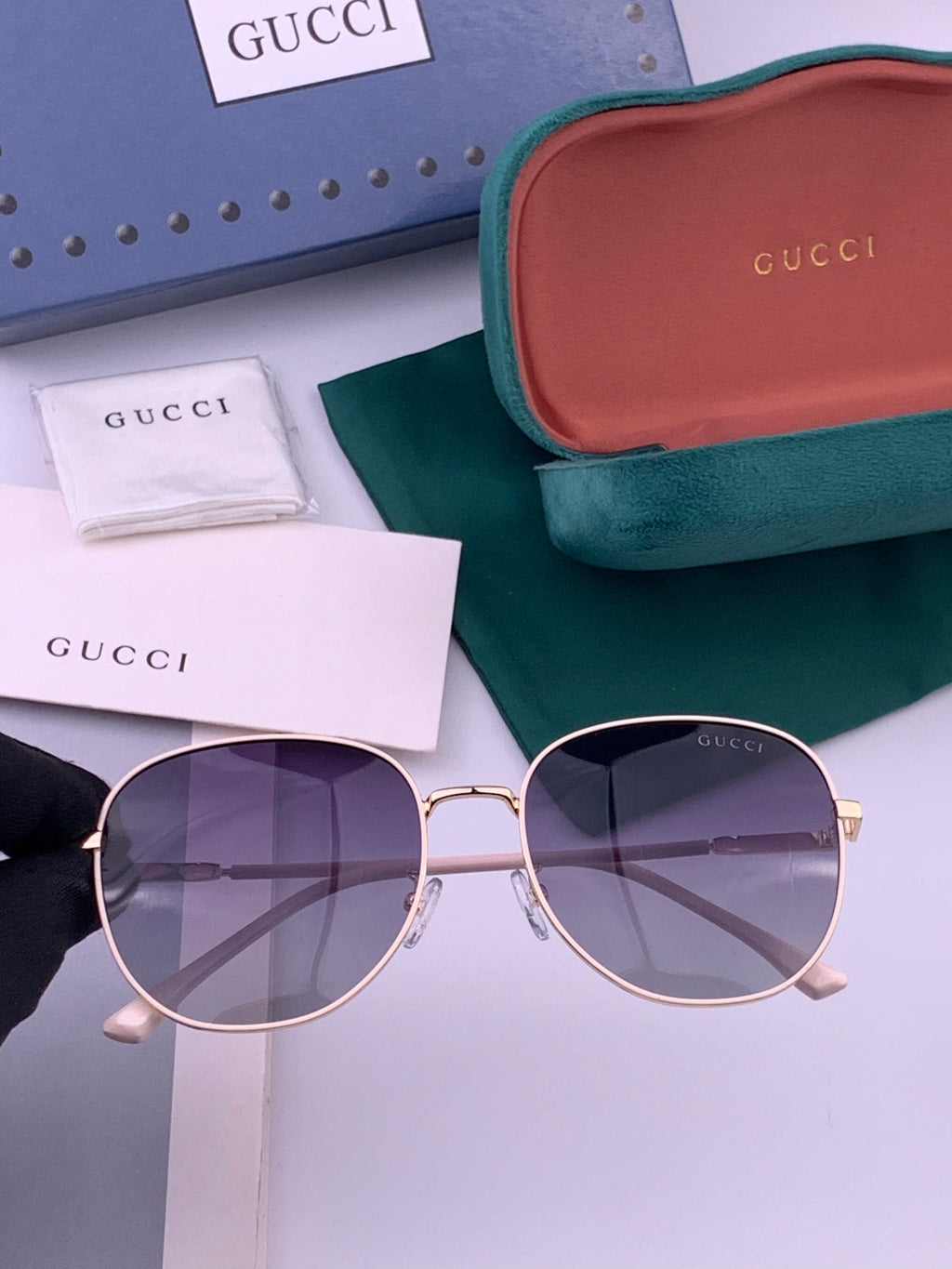 Gucci G5822 Polarized Oversized Gold Lens Sunglasses for Men & Women - 493316
