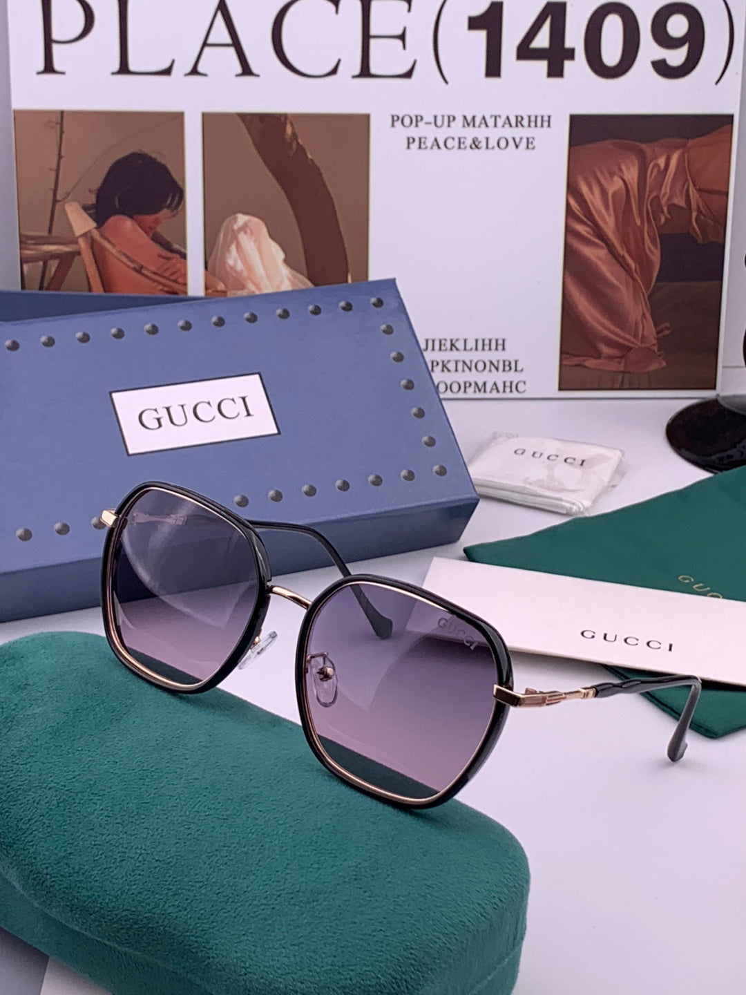 Gucci G7825 Polarized Square Brown Lens Sunglasses for Women - 493319 - detail image 2