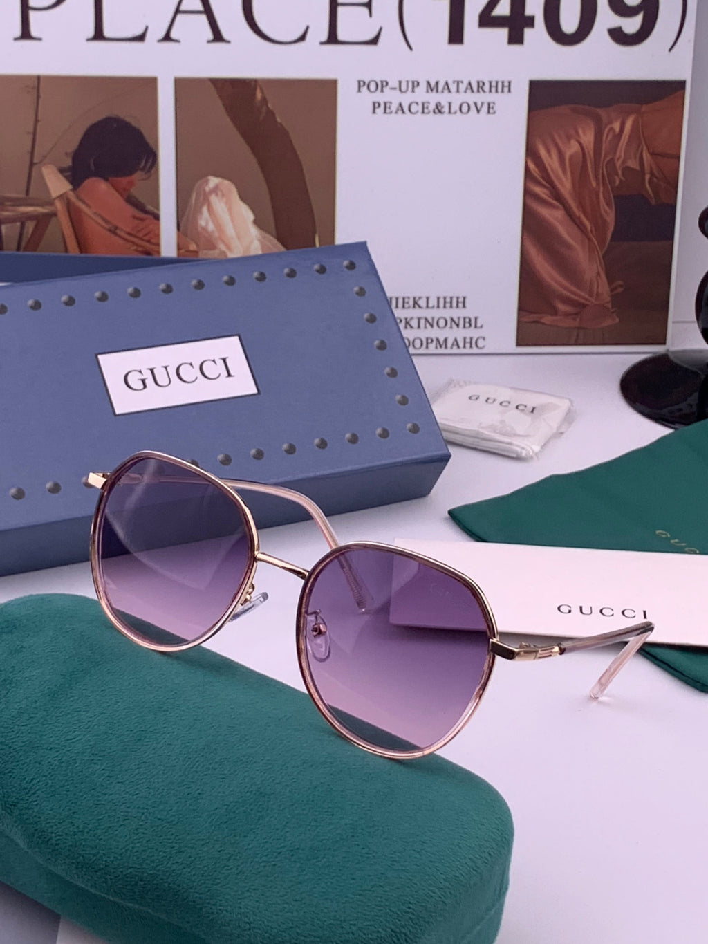 Gucci G7825 Polarized Square Brown Lens Sunglasses for Women - detail image 2