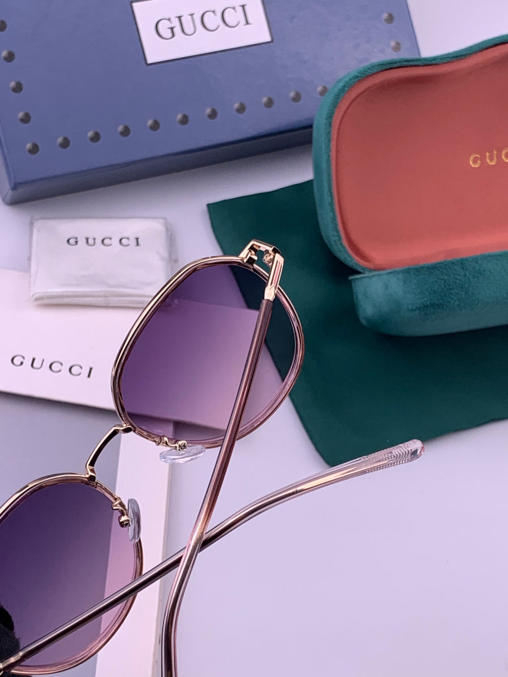 Gucci G7825 Polarized Square Brown Lens Sunglasses for Women - detail image 4