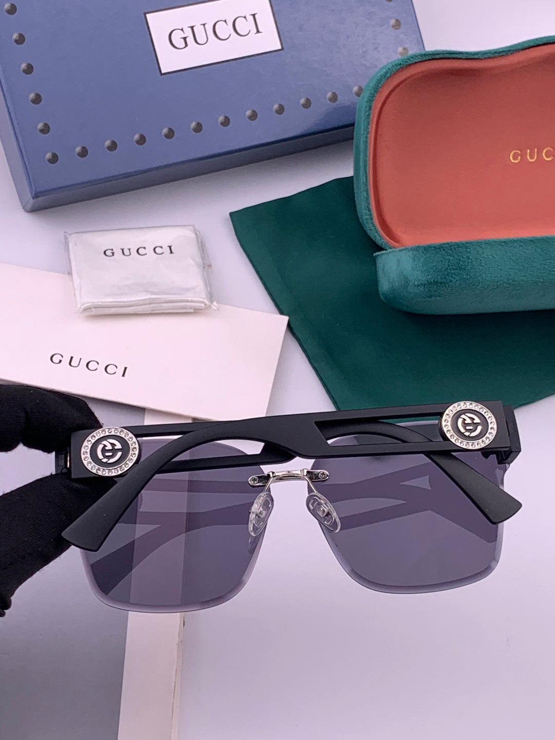 Gucci G3101 Square Brown Lens Sunglasses for Men & Women - 493321 - detail image 6