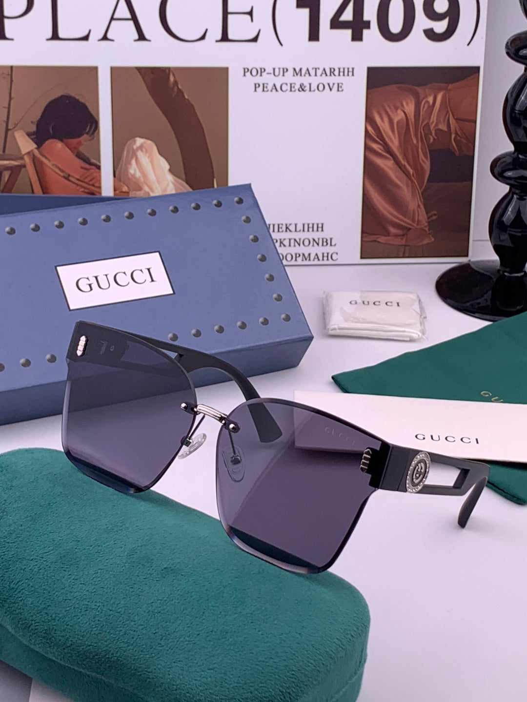 Gucci G3101 Square Brown Lens Sunglasses for Men & Women - 493321 - detail image 2